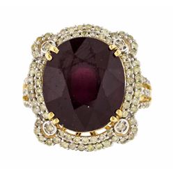 14KT Yellow Gold 13.90ct Ruby and Diamond Ring