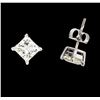 Image 2 : 14KT White Gold 1.37ctw Diamond Stud Earrings