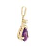 Image 2 : 14KT Yellow Gold 0.75ct Amethyst and Diamond Pendant