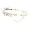 Image 2 : 14KT Yellow Gold 0.50ctw Diamond and Pearl Bangle Bracelet
