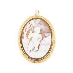 14KT Yellow Gold Cameo Pendant/Pin