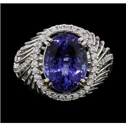 18KT White Gold 8.01ct Tanzanite and Diamond Ring