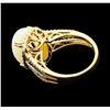 Image 3 : 14KT Yellow Gold 6.55ct Opal and Diamond Ring