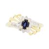 Image 1 : 14KT Yellow Gold 0.40ct Sapphire and Diamond Ring