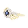 Image 2 : 14KT Yellow Gold 0.40ct Sapphire and Diamond Ring