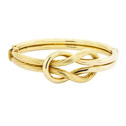 18KT Yellow Gold Love Knot Bangle Bracelet