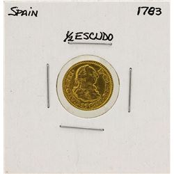 1783 Charles III Spanish 1/2 Escudos Gold Coin