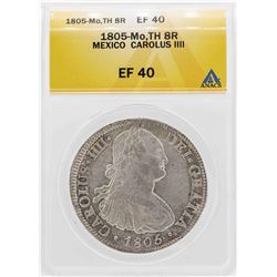 1805-Mo Mexico 8 Reales Carlous IIII Silver Coin ANACS EF40