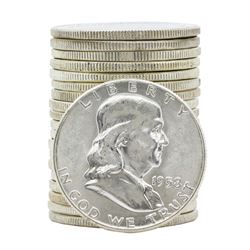 Roll of (20) 1958 Brilliant Uncirculated Franklin Half Dollar Coins