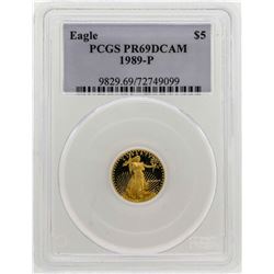 1989-P $5 American Gold Eagle Proof Coin PCGS PR69DCAM