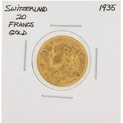 1935 Switzerland 20 Francs Gold Coin