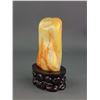 Image 5 : Chinese Hetian White Jade Carved Boulder w/ Stand