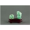 Image 1 : Burma Green Jadeite Carved Lion Statue with Stand