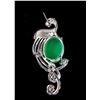 Image 3 : Chinese Fine Jade and Gemstone Peacock Pendant