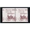 Image 1 : 2 PC 1981 US Surrey 1890s 18 Cents Stamp w/ Error