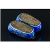 Image 3 : Chinese Blue Enameled Bronze Shoe Form Brush Rest