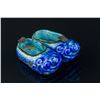 Image 4 : Chinese Blue Enameled Bronze Shoe Form Brush Rest