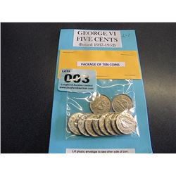 GEORGE VI FIVE CENT COLLECTION