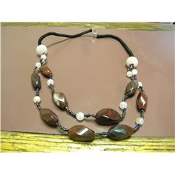 natural red jasper/rose quartz necklace/retail $245