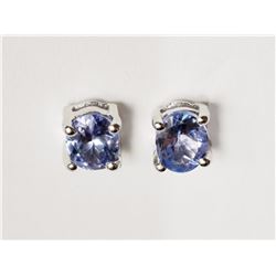 Sterling Silver Tanzanite Stud Earrings Retail $70