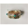 Image 1 : Sterling Silver Stabilized Turquoise Stackable Moving Rings Retail $240