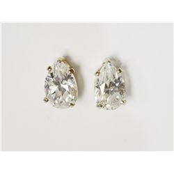 10KT Yellow Gold Cubic Zirconia Stud Earrings Retail $200