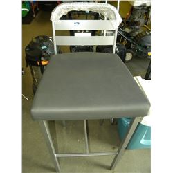 GREY METAL BAR STOOL WITH SEAT