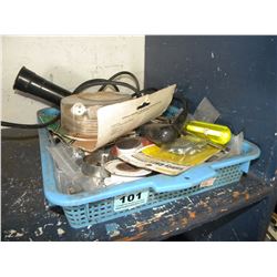 TRAY OF SMALL TOOLS AND STAPLES