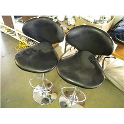 2 MATCHING BLACK/LEATHER/CHROME BAR STOOLS