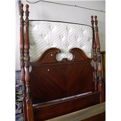 4 POST DBL/QUEEN HEADBOARD WITH KINGSDOWN USED QUEEN MATTRESS