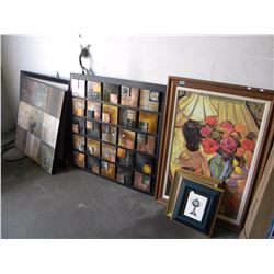 5 FRAMED PICS AND WALL HANGINGS