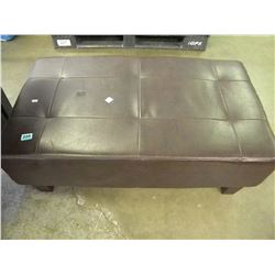 LARGE BROWN LEATHER FOOTREST