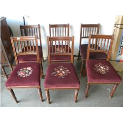 6 MATCHING PEDI POINT SPINDEL BACK DINING CHAIRS