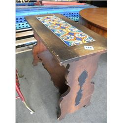 OAK MAGAZINE RACK/TELEPHONE TABLE