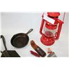 Image 2 : LOT OF ASSORTED CAMPING ITEMS LAMP SHOVEL ETC