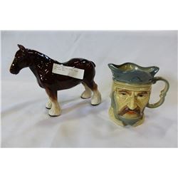 STAMPED ENGLISH CHINA HORSE AND TOBY MUG