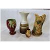 Image 1 : BESWICK VASE AND PITCHER AND HAND CRAFTED VASE AND MINIATURE RUBY VASE
