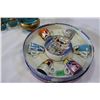 Image 2 : BLUE BOHEMIAN CRYSTAL DECANTER SET AND BOXED TEASET