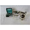 Image 1 : VINTAGE SILVER PLATE PITCHER CENTRE BOWL AND GOBLETS-STAMPED
