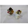 Image 2 : POTTERY FRUIT SERVING TUREEN WITH SPOON AND PLATTER AND TWO CHINA FLORALS