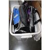 Image 1 : TOTE OF NEW PURSES HATS AND BEDDING