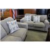 Image 2 : NEW HOME ELEGANCE STUDDED FABRIC SOFA AND LOVESEAT WITH THROW PILLOWS RETAIL $3499