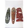 Image 1 : THREE CARVED DECORATIVE WOOD MASKS