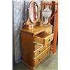 Image 2 : SOLID PINE 5 DRAWER CHEST OF DRAWERS WITH GALLERY MIRROR