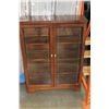 Image 1 : TWO DOOR BOOKCASE WITH ETCHED GLASS DOORS