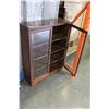 Image 2 : TWO DOOR BOOKCASE WITH ETCHED GLASS DOORS