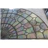 Image 2 : LARGE LEADED GLASS ARCHED PANEL