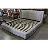 Image 2 : NEW HOME ELEGANCE KINGSIZE GREY TUFTED PLATFORM BEDFRAME RETAIL $2499