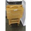 Image 1 : SET OF MAPLE TV TRAYS ON STAND