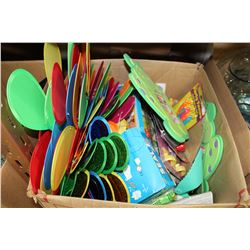 TWO BOXES OF NEW DOLLAR STORE ITEMS